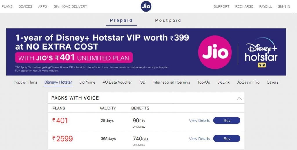 Reliance Jio Hotstar Subscription Plan