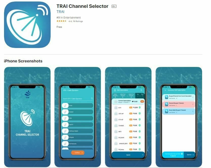 TRAI Channel Selector iOS App