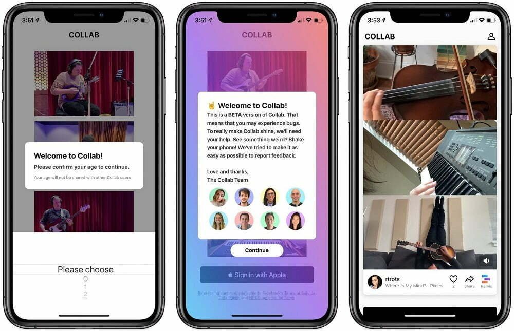 Facebook Collab App