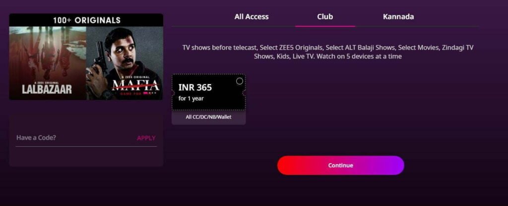 Zee5 Club