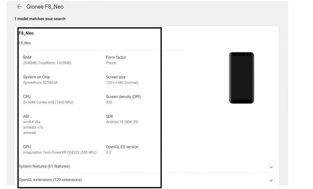 Gionee F8 Neo