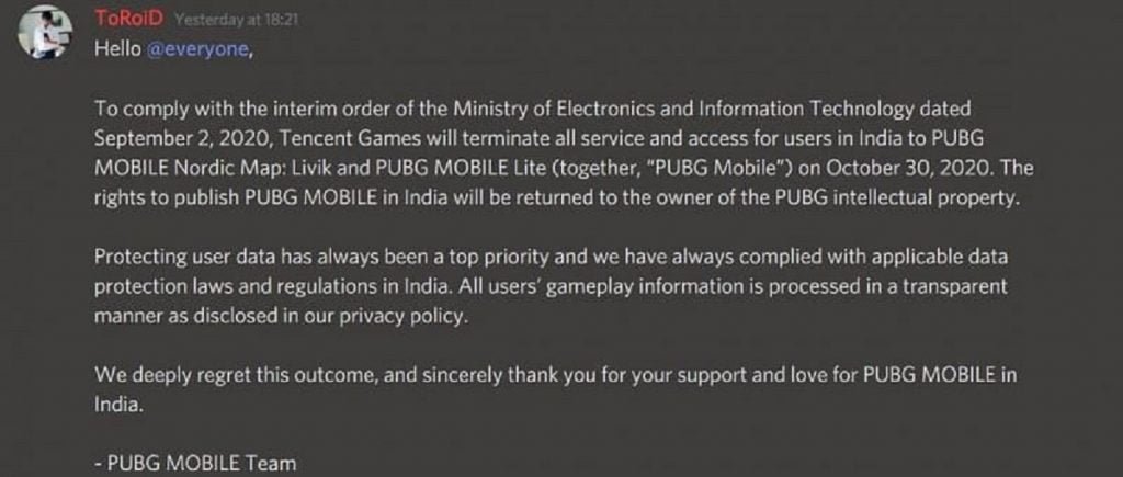 PUBG Mobile Banned in India