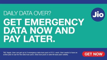 jio emergency data