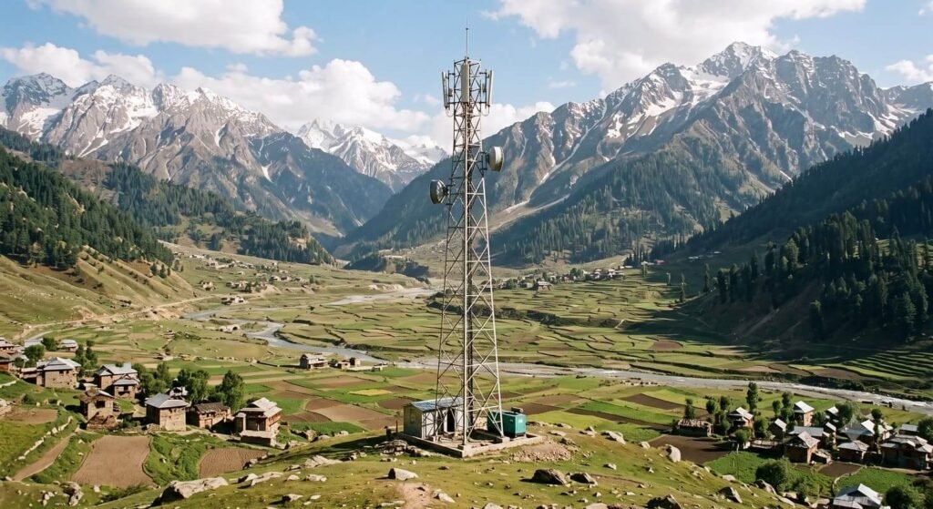 jio 5g telecom tower installed in bangus valley kupwara at high altitude