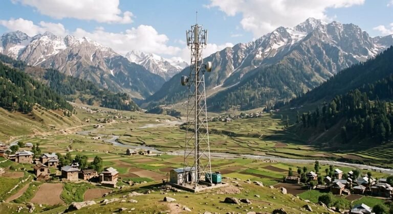 jio 5g telecom tower installed in bangus valley kupwara at high altitude