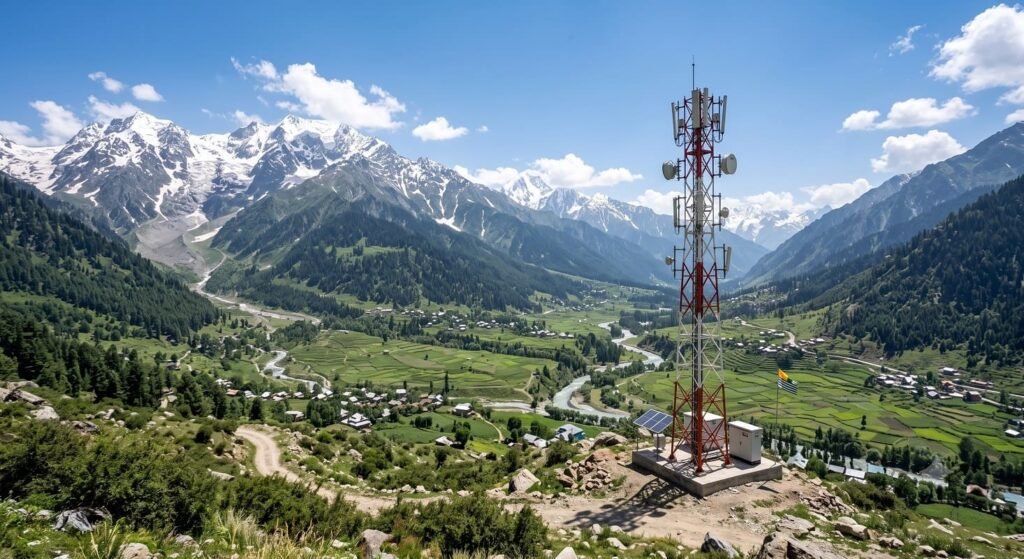 jio 5g telecom tower installed in bangus valley kupwara at high altitude