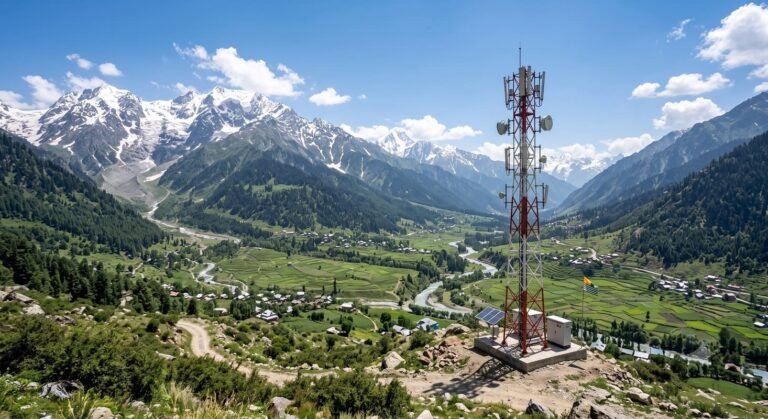 jio 5g telecom tower installed in bangus valley kupwara at high altitude