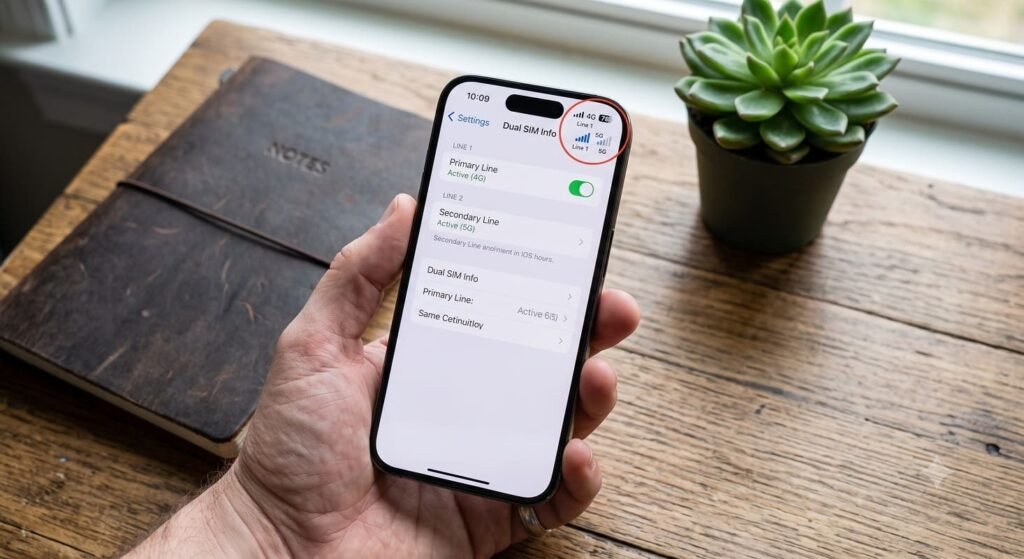 smartphone displaying active airtel esim cellular network connection settings