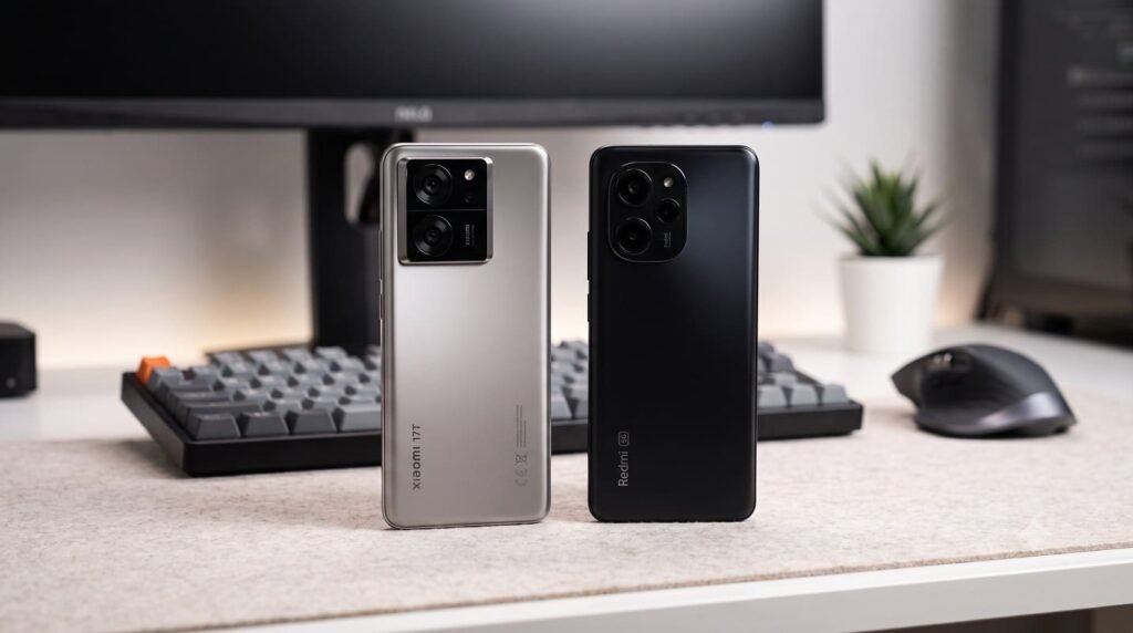 Xiaomi and Redmi Smartphone Prices Hiked in India: Check Full Revised List xiaomi 17t and redmi note 15 5g smartphones displaying updated pricing details