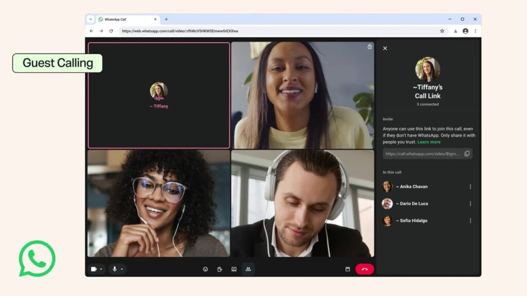 WhatsApp Guest Calling Lets Users Join Calls Without an Account, Supports Up to 32 Participants whatsapp guest calling